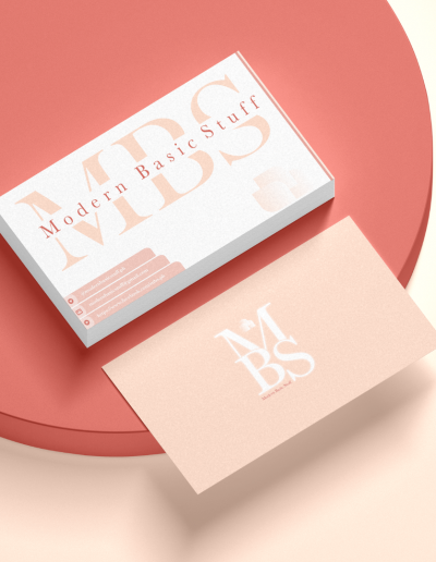 Brisbane Stuff Advertising Agency and Modern Basic Stuff Pink Logo Business Card