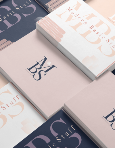 Brisbane Stuff Advertising Agency and Modern Basic Stuff Pink and Purple Business Card Design