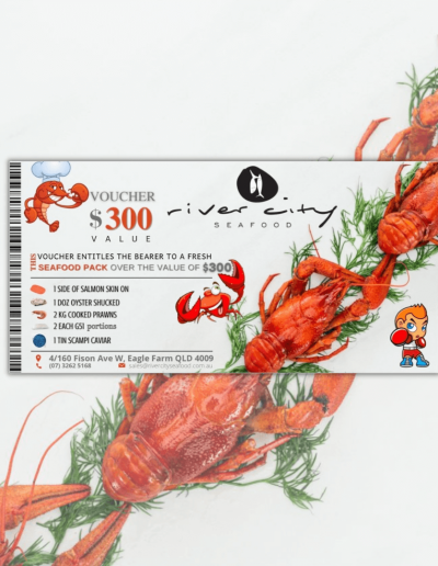 Brisbane Stuff Advertising Agency and River City Seafood Voucher Design